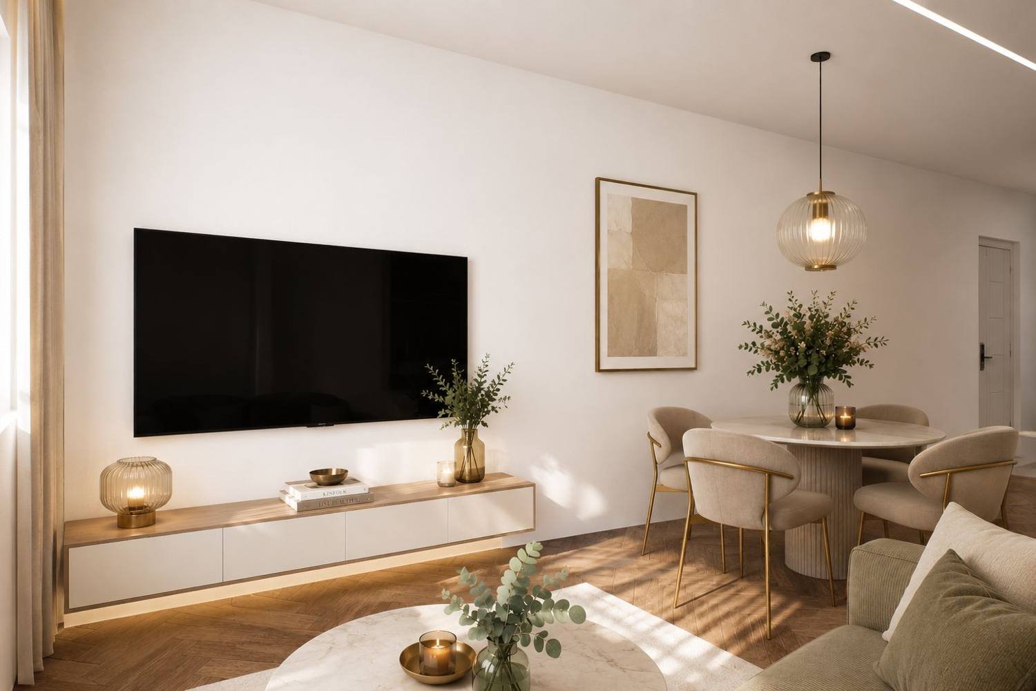 Living with TV wall