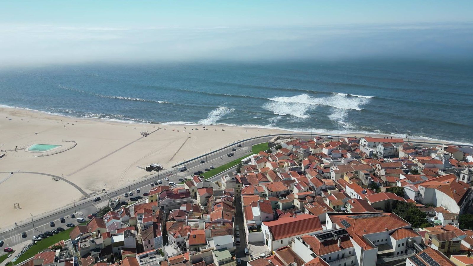 The beach and the Atlantic from above