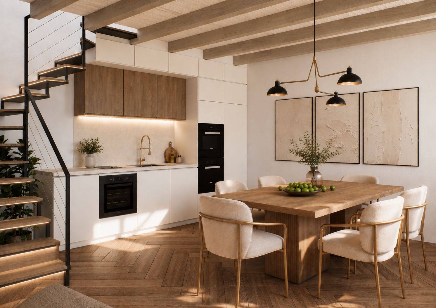 Duplex kitchen and dining